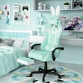 thumbnail image 2 of SOONTRANS Green Gaming Chair with Footrest, Ergonomic Office Chair with Massage Lumbar Support with Headrest, Lovely Cute Bunny Ear Game Gamer Computer Chairs for Granddaughter,Sister,Girlfriend, 2 of 7