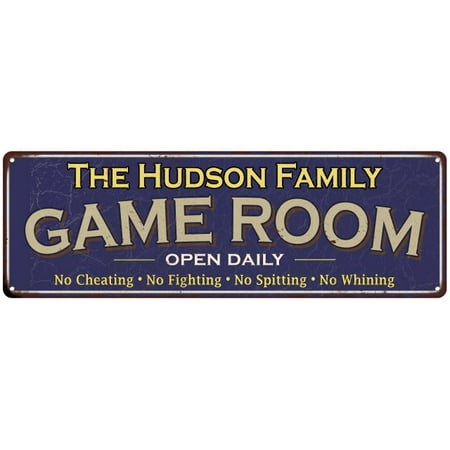 - The Knight Family Game Room Blue Vintage Look Metal 6x18 Sign Wall Decor 6187551