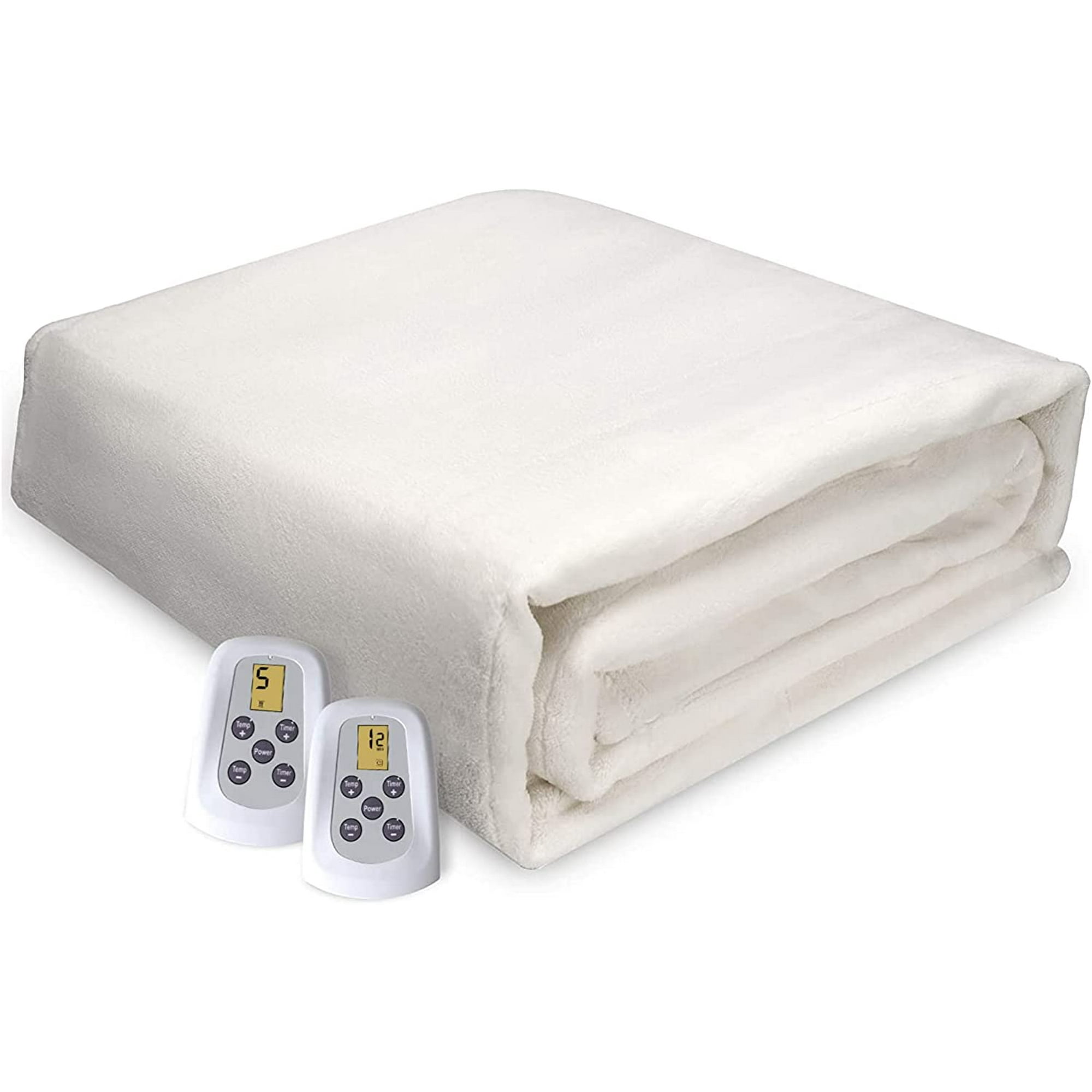 Superjoe Electric Blanket King Size 100 x 90 Heated Blanket, Dual  Controllers 10 Heat Settings Auto-off Timer, White - Walmart.com