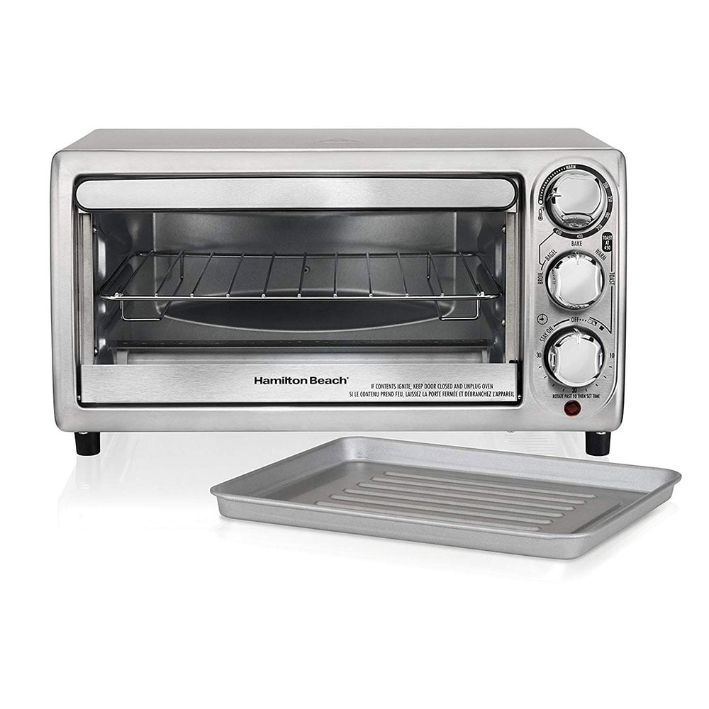 Hamilton Beach 4 Slice Non Slip Kitchen Countertop Toaster Oven