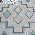 thumbnail image 6 of SAFAVIEH Courtyard Floella Geometric Indoor/Outdoor Area Rug, Grey/Teal, 6'7" x 6'7" Round, 6 of 12