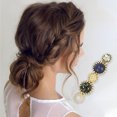 thumbnail image 2 of 5 piezas de clips para el cabello de moda con flores, clip para peinados para niñas y mujeres, tono dorado y gris, 2 of 3