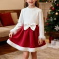 thumbnail image 2 of CAIVO Child Autumn Winter Girls Outfit Sets 2 Piece Knitted Long Sleeve Tops With Bow Furry Skirt Toddler Holiday Party Dress 5-6 Years, 2 of 7
