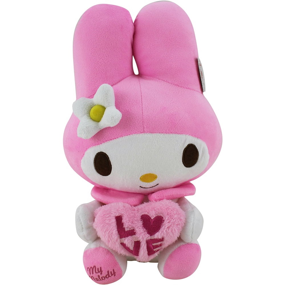 Sanrio's My Melody Holding a Fuzzy Love Heart Medium Size Plush Toy ...