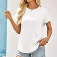 thumbnail image 5 of Yubnlvae 2025 Spring Ruched Side Tops for Women - Cap Sleeve Round Neck Summer Blouses (Casual & Vacation Ready) Black XXL, 5 of 8