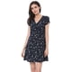 thumbnail image 5 of Vestido De Manga Corta Fluido Floral Con Cinturón Y Cuello En V Cruzado Bohemia Para Mujer Azul L, 5 of 6