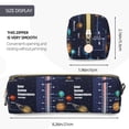 thumbnail image 3 of Rateoe Solar System Print Leather Pencil Case with Smooth Zipper, Compact Storage for Writing Tools & Art Supplies, 8.26" x 1.96" x 2.16", 3 of 7