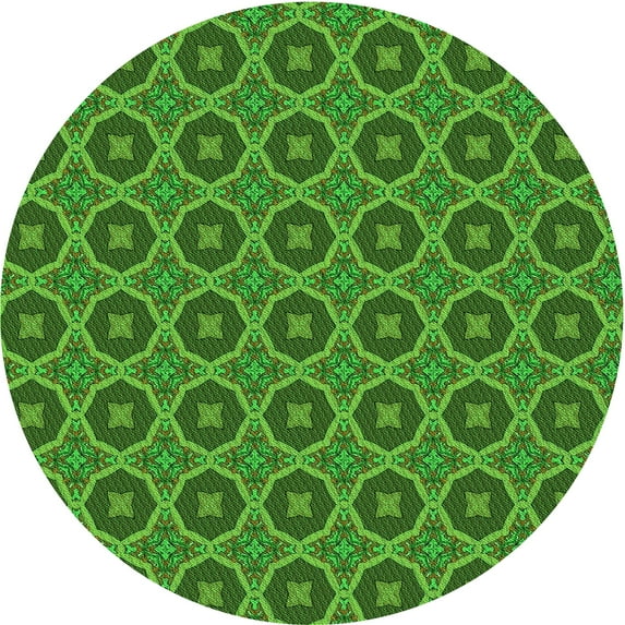 Ahgly Company Machine Washable Indoor Square Transitional Pea Green Area Rugs, 3' Square