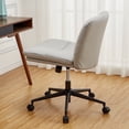 thumbnail image 3 of Silla de Escritorio sin Brazos Cruzados con Asiento Ancho + Altura Ajustable, Silla de Oficina Giratoria 360° con Ruedas para Máxima Comodidad, 3 of 36
