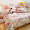 thumbnail image 3 of Kuromi My melody juego de tres piezas de algodón puro Sanrio cómoda sábana suave funda nórdica dibujos animados de anime ropa de cama de corazón femenino, 3 of 5