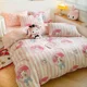 thumbnail image 3 of Kuromi My melody juego de tres piezas de algodón puro Sanrio cómoda sábana suave funda nórdica dibujos animados de anime ropa de cama de corazón femenino, 3 of 5