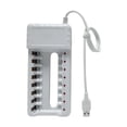 thumbnail image 4 of Chargeur de Pile Usb Rechargeable 8 Emplacements Charge Rapide pour Outils de Pile Aaa/Aa Blanc, 4 of 6