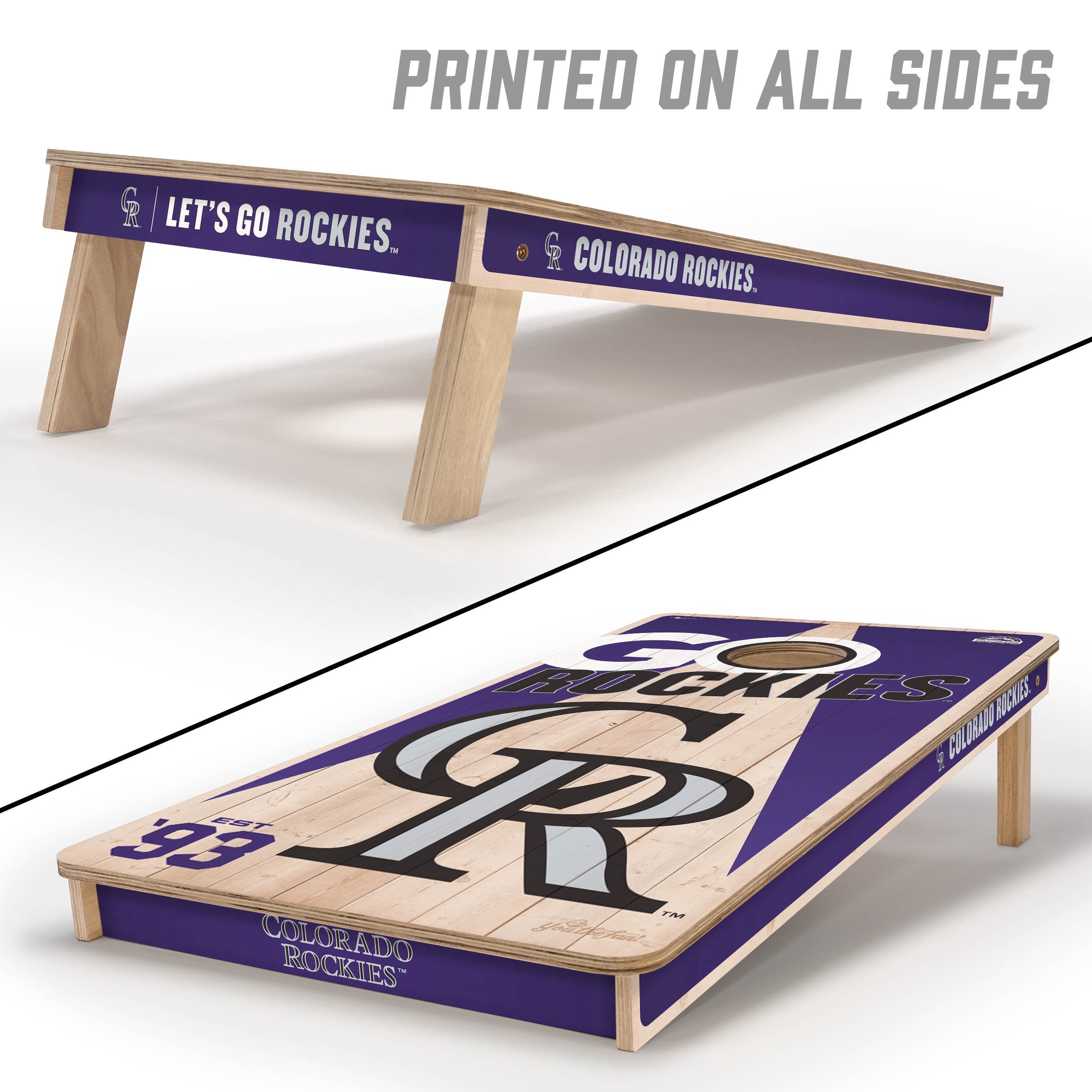 YouTheFan MLB Colorado Rockies 2' x 4' Cornhole Game No Bags