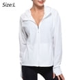 thumbnail image 2 of Ropa blanca con capucha y protección solar para mujer, ropa de protección solar de nailon para ciclismo al aire libre, chaqueta fina de verano upf50 + UV, 2 of 7
