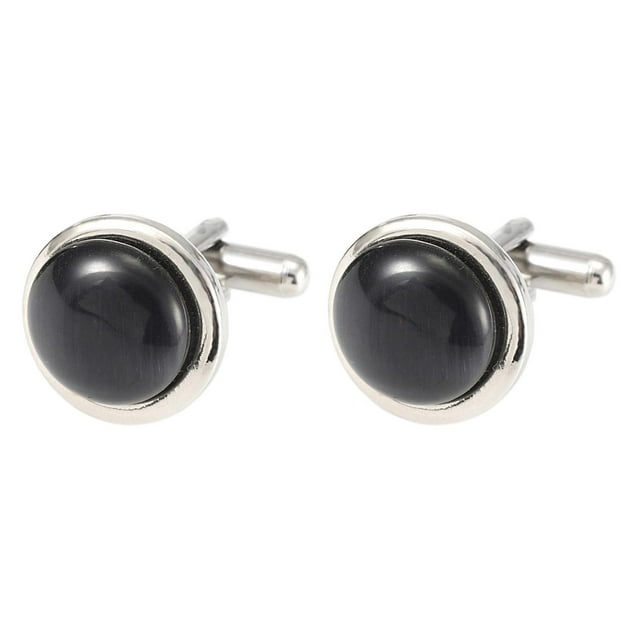 Gemelos para hombre, botones para puños, joyería de moda, gemelos redondos, gemelos para traje, camisa, gemelos para fiesta, vestido, compromiso, , negro
