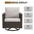 thumbnail image 3 of PARKWELL Outdoor Swivel Glider Chair, Patio Swivel Rocking Lounge Chair with Beige Cushions for Balcony Patio, Brown Wicker, 3 of 10