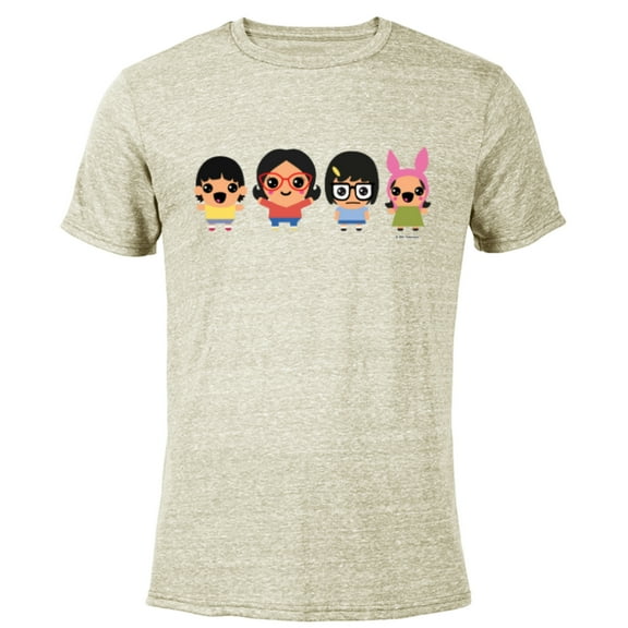 Bob’s Burgers Chibi Kawaii Linda Gene Tina and Louise - Short Sleeve Blended T-Shirt for Adults - Customized-Yellow