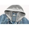 thumbnail image 3 of Baby Boys' Basic Denim Jacket Hoodie Button Down Jeans Jacket Top, 3 of 5