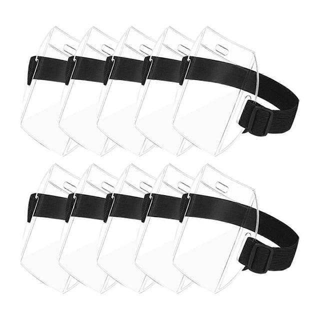 Arm Badge Holder Armband ID Card Badge Holder with Adjustment Buckle Universal Size for Work Passes (10pcs)