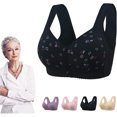 thumbnail image 2 of Full BC Algodón Taza Ajustable Mujer Lencería Sexy Hebilla Espalda Talla Grande Delgado Sujetador Inalámbrico Mujeres Push Up Daisy Print Bow Bras, 2 of 5