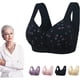 thumbnail image 2 of Full BC Algodón Taza Ajustable Mujer Lencería Sexy Hebilla Espalda Talla Grande Delgado Sujetador Inalámbrico Mujeres Push Up Daisy Print Bow Bras, 2 of 5