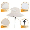 thumbnail image 3 of FZFLZDH Men And Women's Sun Protection Floppy Visor Bucket Hat Outdoor Large Brim Hat Uv Protection Sun Hat Fisherman Hat Beige, 3 of 5