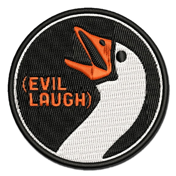 Goose Evil Laugh Applique Multi-Color Embroidered Iron-On Patch - 2.5 Inch Small