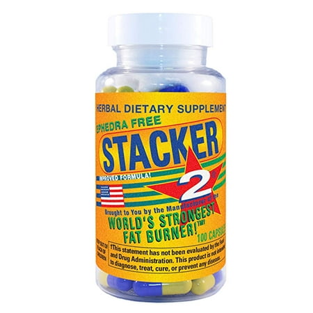 Stacker 2 Fat Burner Capsules, Ephedra Free, 100-Count Bottle - 100 count