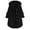 Black, variant on Plus Size Women's Hooded Coat with Long Sleeves and Button Front Pockets for Comfortable Warmth