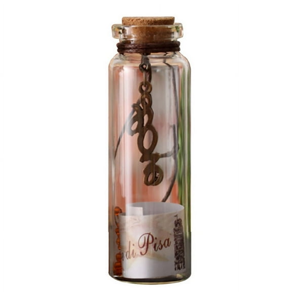 2*7cm Vintage Wishing Bottle Cork Drift Bottle 5 Pack.Vintage Wishing Bottle World Landscape Lucky Bottle Glass Small Cork Drift Bottle