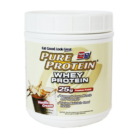 Pure Protein, 100% Whey Protein Shake Powder, Vanilla Cream - 1