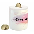 thumbnail image 2 of Saying Piggy Bank, Romantic Phrase About Love and Friendship Love Never Fails Bokeh Effect Background, Ceramic Coin Bank Money Box for Cash Saving, 3.6" X 3.2", Multicolor, by Ambesonne, 2 of 4