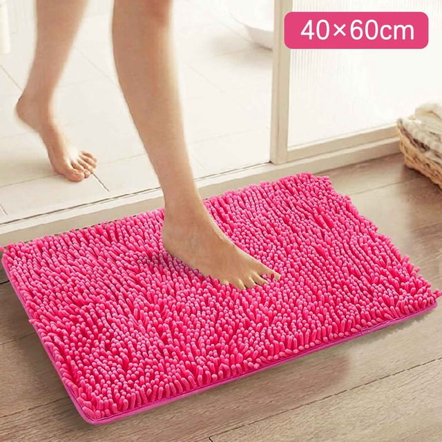 Grande Vente! Aedtie Tapis, Tapis en Polyester, Tapis de Salle de Bain Rose Rouge Absorbant Tapis de Salle de Bain Doux et Confortable Durable Épaissi Lavable en Machine Réutilisable