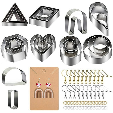 

24 Pcs Polymer Clay Cutters with Earring Cards for Jewelry Making