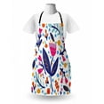 thumbnail image 3 of Floral Apron, Hand Drawn Doodle Style Flower Blossoms and Colorful Blots Leafy Colorful Garden Art, Unisex Kitchen Bib with Adjustable Neck for Cooking Gardening, Adult Size, Multicolor, by Ambesonne, 3 of 4