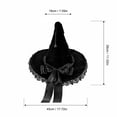 thumbnail image 2 of Womens Gothic Witch Hat Velvet with Lace Trim, Wide Brim Pointed Cone Costume Hat, Wizard Headwear for Halloween Party Dress Up Red, 2 of 5