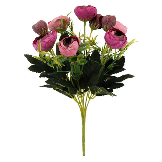 9-head Artificial Rose Bud Bouquet Simulation Rose Flower Decor Floral Decoration Wedding Fake Flower, Wine Red