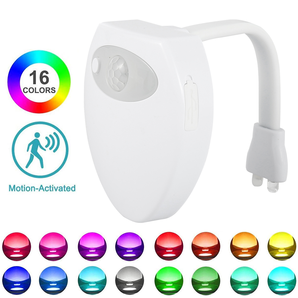 HOTBEST LED UV Sterilizer Toilet Bowl Night Light 8/16 Colors Changing