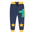 thumbnail image 2 of SXIMEE 2-7T Toddler and Boys Joggers Cotton Sweatpants Kids Active Athletic Pants with Drawstring - 1 Pcs Navy Dinosaur, 2 of 8