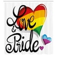 thumbnail image 3 of Ambesonne Pride Shower Curtain, Big Little Hearts Love, 69"Wx84"L, Multicolor, 3 of 3