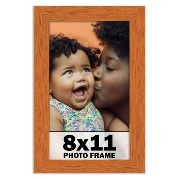 8x11 Frame Honey Pecan Brown Picture Frame - Modern Photo Frame Includes UV Acrylic Shatter Guard
