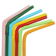 7.5" - 13.5" Flexible Large Straws Mixed Colors (5mm) - Pack of 100 Artistic Flexible Plastic Straws, Drinking Straws for Drinks, Juices, Teas (100ct)