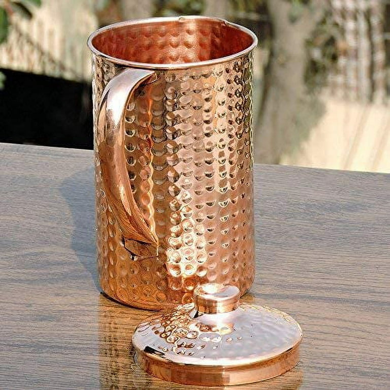 100% Pure Copper Water Bottle Handcrafted 64 Oz Extra Large Copper
