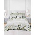 thumbnail image 2 of Full Size Quilt Bedding Set, Green Reversible Summer Quilt 3 Pieces, Eucalyptus Leaves Lightweight Bedspreads Coverlets with 2 Pillow Shams for All Seasons, 2 of 5