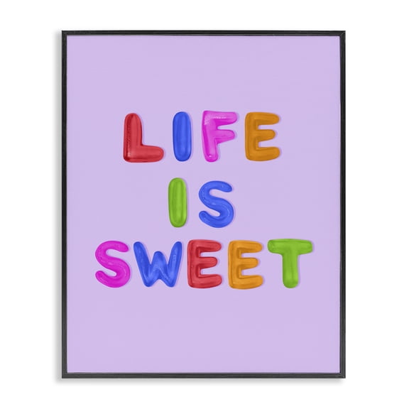 Stupell Industries Contemporary Life Is Sweet Gummies Black Framed Giclee Art, 11 x 14, by LISH Creative