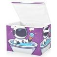 thumbnail image 2 of Astronaut in Bathtub with Ice Cream Foldable Storage Bin with Lid and Handle Collapsible Storage Box 16.5 x 12.6 x 11.8 inches, 2 of 7