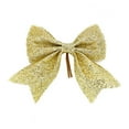 thumbnail image 2 of sruoe Christmas Tree Bows Ribbon, Christmas Tree Decorations Indoor, Xmas Tree Bowknot Ornaments, Wreath, Sequined Bow, Hanging Christmas Tree Topper for Wedding Holiday Party Decoration, Gold, 2 of 6