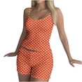 thumbnail image 7 of PRINxy Women's Summer Boho Printed 2 Piece Pajama Set Sleeveless Cami Top & Elastic Shorts Soft Lightweight Casual Lounge Sleepwear for Women Daily Orange XL, 7 of 7