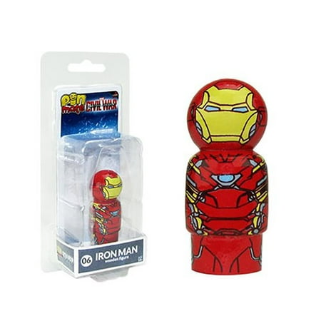 Bif Bang Pow! Captain America Civil War Iron Man Masked Pin Mate Wooden Figure