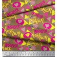 thumbnail image 2 of Soimoi Brown Poly Georgette Fabric Text,Heart & Triangle Geometric Print Fabric by Yard 42 Inch Wide, 2 of 3
